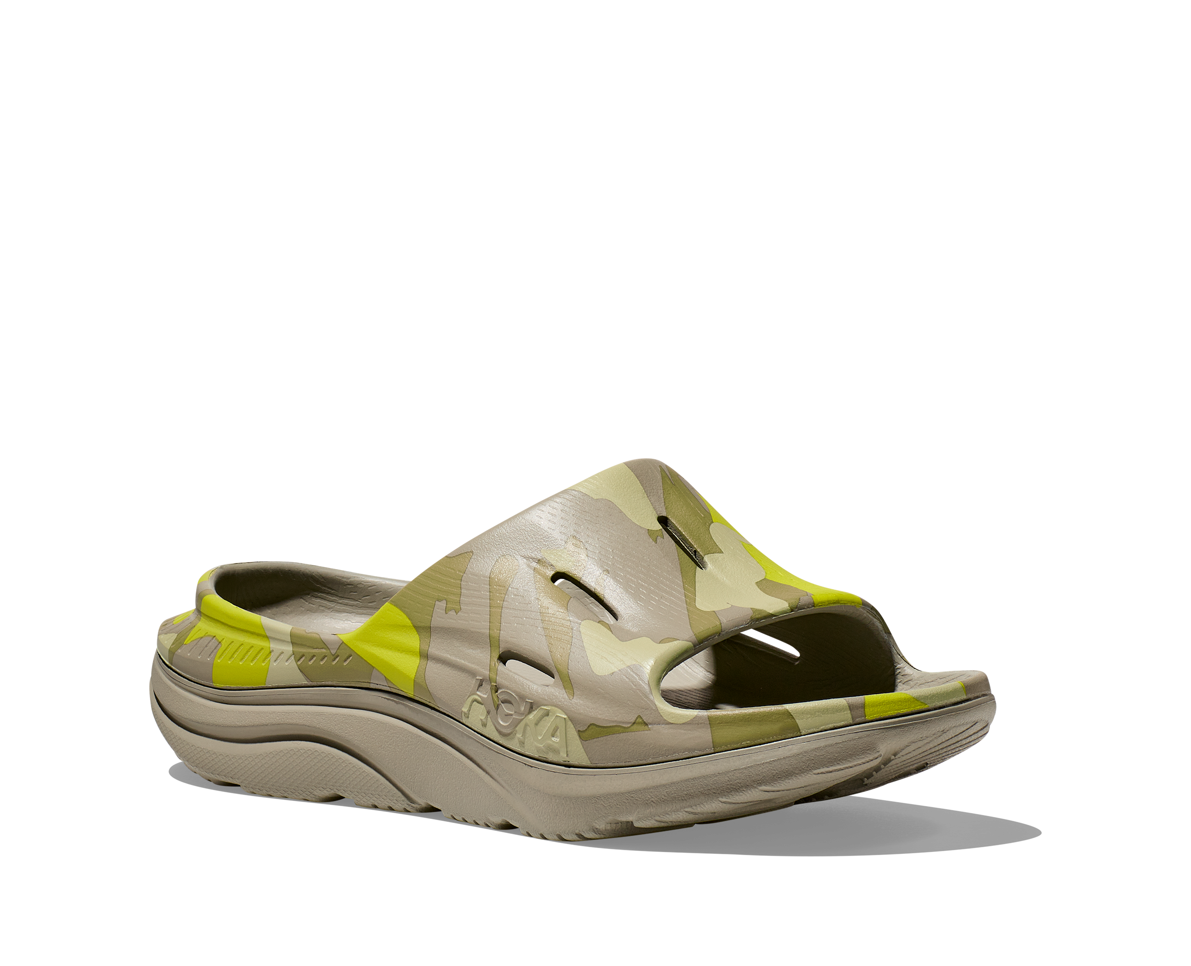 Hoka U ORA SLIDE 3 CAMO BARLEY / SEEDLING display picture 1